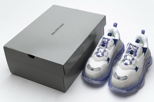 544351 W09E1 1322 Balenciaga Triple S White Purple - Image 3