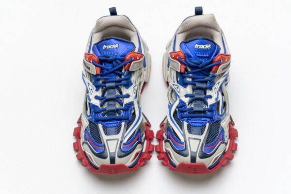 570391 W2GN2 8570 Blenciaga Track 2 Sneaker Beige Blue - Image 4