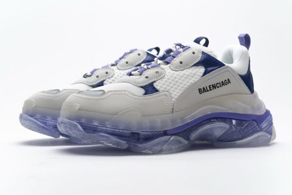 544351 W09E1 1322 Balenciaga Triple S White Purple - Image 6