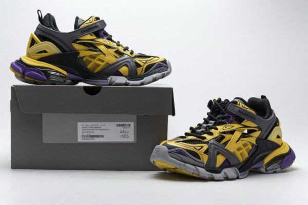 570391 W2GN1 2027 Blenciaga Track 2 Sneaker Yellow Black - Image 2
