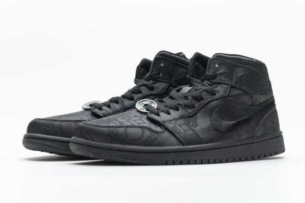 CU2804-300 Edison Chen x Air Jordan 1 Mid “Fearless Black” - Image 9