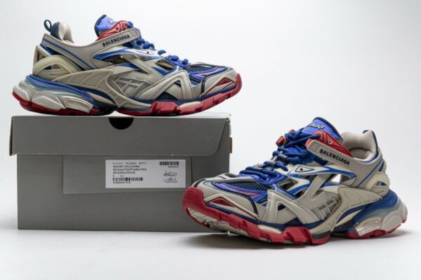 570391 W2GN2 8570 Blenciaga Track 2 Sneaker Beige Blue - Image 2