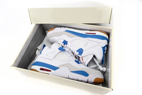 Nike SB x Air Jordan 4 White Blue - Image 4