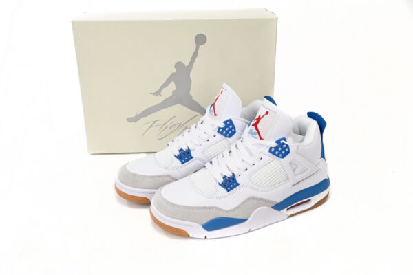 Nike SB x Air Jordan 4 White Blue - Image 3