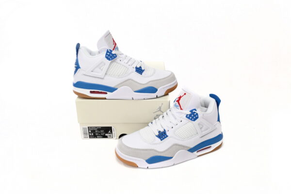 Nike SB x Air Jordan 4 White Blue - Image 5